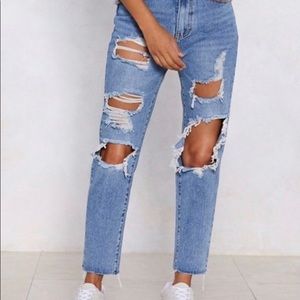Nasty Gal ‘Momokrom’ Distressed Jeans